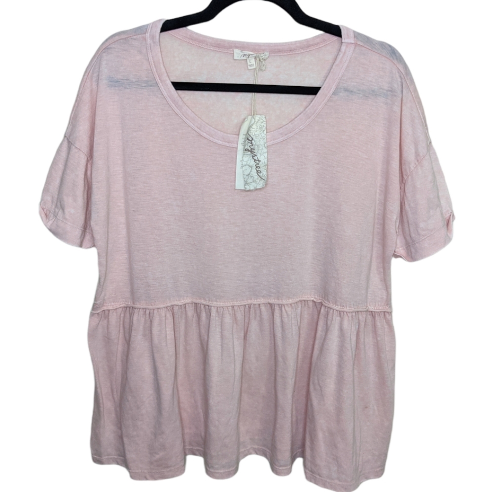 Light Pink Women's Peplum Tee